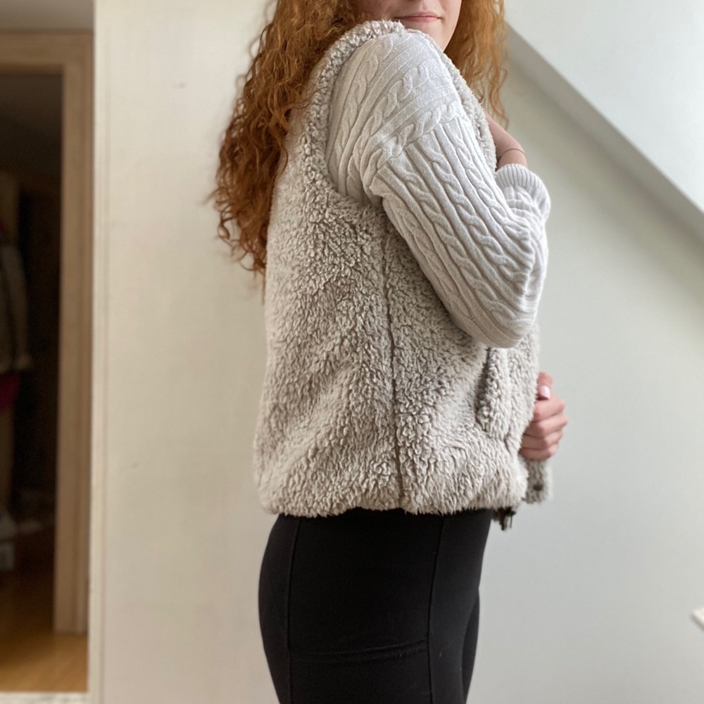 Grey and whites teddy vest